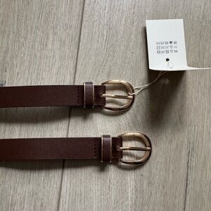 Zara Dark Brown Belt with Gold Buckle